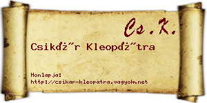 Csikár Kleopátra névjegykártya
